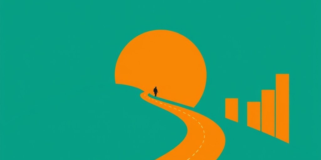 A winding road up a hill toward a sunrise, representing the slow build of content results