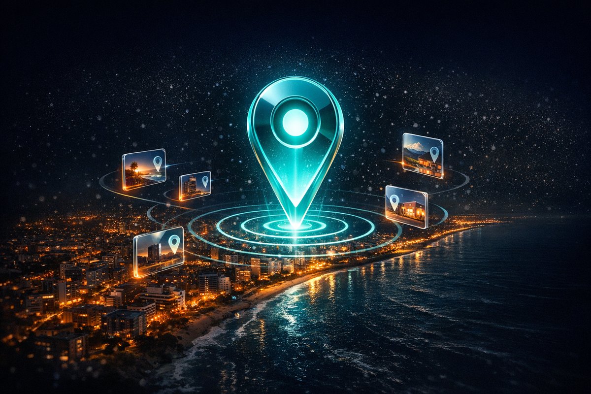 Local SEO map pin over a KwaZulu-Natal coastal city grid